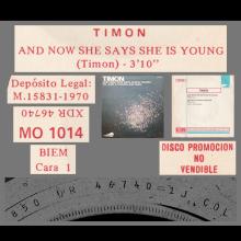 TIMON - AND NOW SHE SAY'S SHE IS YOUNG - MO 1014 - SPAIN - PROMO - pic 1