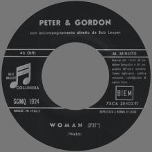 PETER AND GORDON - WOMAN - SCMQ 1924 - ITALY - pic 3