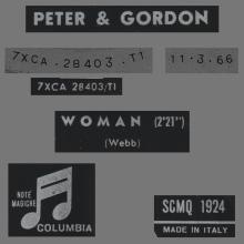 PETER AND GORDON - WOMAN - SCMQ 1924 - ITALY - pic 4