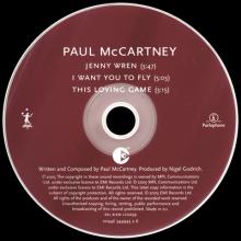 2005 11 21 PAUL MCCARTNEY - JENNY WREN ⁄ I WANT YOU TO FLY ⁄ THIS LOVING GAME- CDRS 6678 - 0 94634 49452 6 - 3 TRACKS  - pic 5