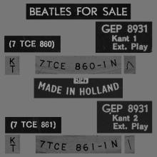 HOLLAND - 1965 04 00 - 3A - BEATLES FOR SALE - GEP 8931 - pic 2