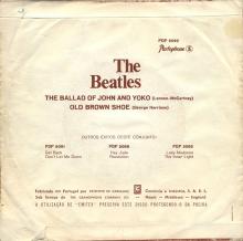 BEATLES DISCOGRAPHY PORTUGAL 070 A - THE BALLAD OF JOHN AND YOKO / OLD BROWN SHOE - PDP 5092 - pic 2