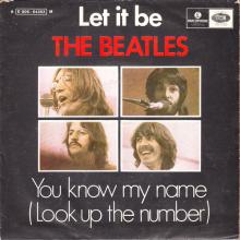 BEATLES DISCOGRAPHY PORTUGAL 090 - A - B - LET IT BE ⁄ YOU KNOW MY NAME (LOOK UP THE NUMBER) - 8E 006-04353 M - pic 1
