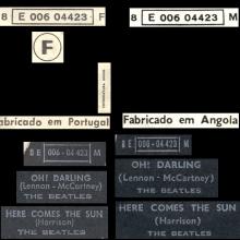 BEATLES DISCOGRAPHY PORTUGAL 100 A - OH ! DARLING ⁄ HERE COMES THE SUN - 8E 006-04423 M - pic 6