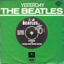 BEATLES DISCOGRAPHY PORTUGAL 110 B - YESTERDAY ⁄ I SHOULD HAVE KNOWN BETTER - 8E 006-06103 G - pic 1