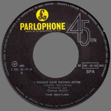 BEATLES DISCOGRAPHY PORTUGAL 110 B - YESTERDAY ⁄ I SHOULD HAVE KNOWN BETTER - 8E 006-06103 G - pic 5