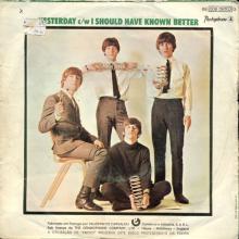 BEATLES DISCOGRAPHY PORTUGAL 110 C - YESTERDAY ⁄ I SHOULD HAVE KNOWN BETTER - 8E 006-06103 G - pic 1