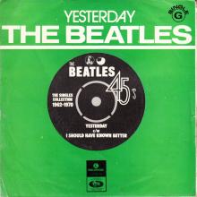 BEATLES DISCOGRAPHY PORTUGAL 110 A - YESTERDAY ⁄ I SHOULD HAVE KNOWN BETTER - 8E 006-06103 G - pic 1