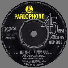 BILLY J. KRAMER WITH THE DAKOTAS - DO YOU WANT TO KNOW A SECRET ⁄ I'LL BE ON MY WAY ⁄BAD TO ME ⁄ I CALL YOUR NAME - GEP 8885 - U - pic 5