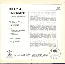 BILLY J. KRAMER WITH THE DAKOTAS - I'LL KEEP YOU SATISFIED - GEP 8895 - UK - EP - pic 1