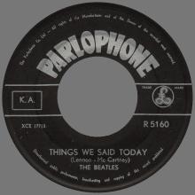 THE BEATLES DISCOGRAPHY BELGIUM 006 - A HARD DAY'S NIGHT / THINGS WE SAID TODAY - R 5160 - pic 1