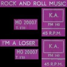 Beatles Discography Belgium 020 - a - b - c - d Rock And Roll Music ⁄ I'm A Loser MO 20007 - Purple Label - pic 7