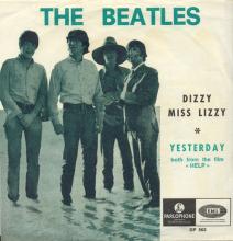 THE BEATLES DISCOGRAPHY BELGIUM 035 - 036 - DIZZY MISS LIZZY / YESTERDAY - DP 563 - pic 1