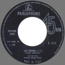THE BEATLES DISCOGRAPHY BELGIUM 069 - LADY MADONNA / THE INNER LIGHT - R 5675 - pic 1