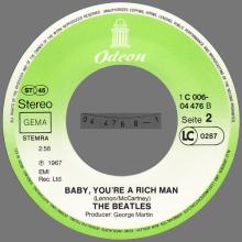ALL YOU NEED IS LOVE - BABY , YOU'RE A RICH MAN - 1976 / 1987 - 1C 006-04 476 - 2 - RECORDS - pic 8