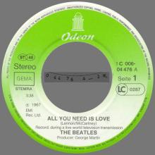 ALL YOU NEED IS LOVE - BABY , YOU'RE A RICH MAN - 1976 / 1987 - 1C 006-04 476 - 2 - RECORDS - pic 9