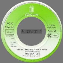 ALL YOU NEED IS LOVE - BABY , YOU'RE A RICH MAN - 1976 / 1987 - 1C 006-04 476 - 2 - RECORDS - pic 10