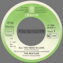 ALL YOU NEED IS LOVE - BABY , YOU'RE A RICH MAN - 1976 / 1987 - 1C 006-04 476 - 2 - RECORDS - pic 11
