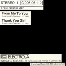 FROM ME TO YOU - THANK YOU GIRL - 1976 / 1987 - 1C 006-06 112 - 1 - SLEEVES - pic 1