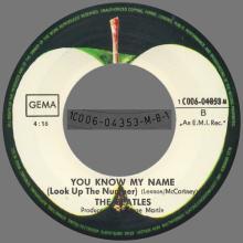 LET IT BE - YOU KNOW MY NAME (LOOK UP THE NUMBER) - 1976 / 1987 - 1C 006-04 353 - 1C 006-04 353 M - 2 - RECORDS - pic 1