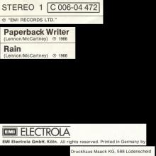 PAPERBACK WRITER - RAIN - 1976 / 1987 - 1C 006-04 472 - 1 - SLEEVES - pic 1