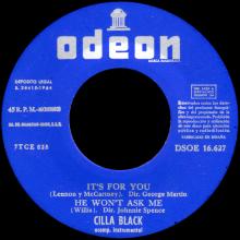 CILLA BLACK - IT'S FOR YOU - SPAIN - DSOE 16.627 - EP - B - pic 1