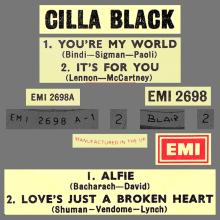 CILLA BLACK - IT'S FOR YOU - UK - EMI 2698 - EP - pic 4