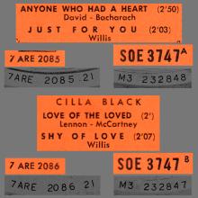 CILLA BLACK - LOVE OF THE LOVED - FRANCE - SOE 3747 - EP - pic 1