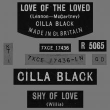 CILLA BLACK - LOVE OF THE LOVED - UK - R 5065 - CORRECT NAME CILLA - pic 1