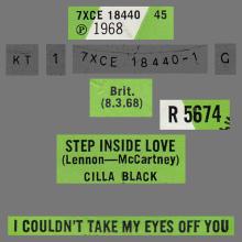 CILLA BLACK - STEP INSIDE LOVE - UK - R 5674 - PROMO - pic 1