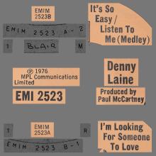 DENNY LAINE - IT'S SO EASY ⁄ LISTEN TO ME - I'M LOOKING FOR SOMEONE TO LOVE - UK - EMI 2523  - pic 4