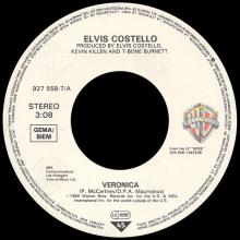 ELVIS COSTELLO - VERONICA -GERMANY - 0 75992 75587 0 - 927558 ⁄ A  - pic 1