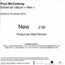 2013 10 14 - PAUL MCCARTNEY DISCOGRAPHY - NEW - ONE TRACK - FRANCE PROMO - pic 1