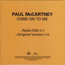 2018 06 20 - PAUL MCCARTNEY - COME ON TO ME - TWO TRACKS - PROMO - pic 2