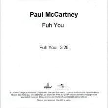 2018 08 15 - PAUL MCCARTNEY - FUH YOU - PROMO CDR  - pic 2