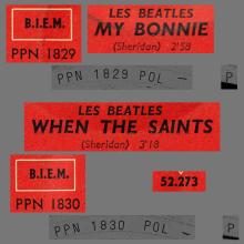 FRANCE THE BEATLES 45 POLYDOR - 1964 06 00 - POLYDOR 52 273 - MY BONNIE ⁄ WHEN THE SAINTS  - pic 1