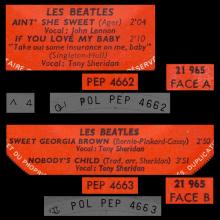 FRANCE THE BEATLES EP POLYDOR - 1964 07 00 - LES BEATLES - POLYDOR 21996 Médium - NEW RED LABEL 1 IF YOU LOVE MY BABY - pic 4