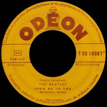 FRANCE THE BEATLES JUKE-BOX 45 - 1963 10 16 - A 2 - 7 S0 10087 - FROM ME TO YOU ⁄ PLEASE PLEASE ME - pic 1