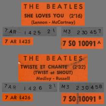 FRANCE THE BEATLES JUKE-BOX 45 - 1963 11 20 - B 1 - 7 S0 10091 - SHE LOVES YOU ⁄ TWISTE ET CHANTE - pic 1