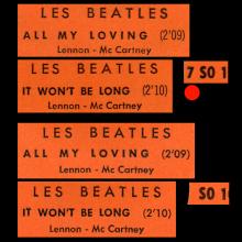 FRANCE THE BEATLES JUKE-BOX 45 - 1963 12 27 - D 1 - 7 S0 10100 - ALL MY LOVING ⁄ IT WON'T BE LONG  - pic 1