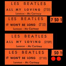 FRANCE THE BEATLES JUKE-BOX 45 - 1963 12 27 - D 2 - S0 10100 - ALL MY LOVING ⁄ IT WON'T BE LONG  - pic 1