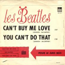 FRANCE THE BEATLES JUKE-BOX 45 - 1964 04 16 - A 1 - S0 10111 - CAN'T BUY ME LOVE ⁄ YOU CAN'T DO THAT - pic 1