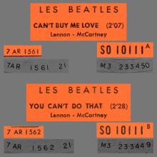 FRANCE THE BEATLES JUKE-BOX 45 - 1964 04 16 - A 1 - S0 10111 - CAN'T BUY ME LOVE ⁄ YOU CAN'T DO THAT - pic 1