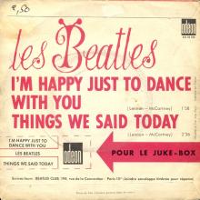 FRANCE THE BEATLES JUKE-BOX 45 - 1964 11 16 - A - S0 10122 - I'M HAPPY JUST TO DANCE WITH YOU ⁄ THINGS WE SAID TODAY - pic 2