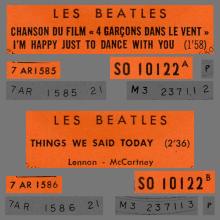 FRANCE THE BEATLES JUKE-BOX 45 - 1964 11 16 - A - S0 10122 - I'M HAPPY JUST TO DANCE WITH YOU ⁄ THINGS WE SAID TODAY - pic 1