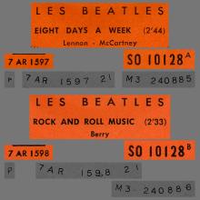 FRANCE THE BEATLES JUKE-BOX 45 - 1965 05 04 - B - S0 10128 - EIGHT DAYS A WEEK ⁄ ROCK AND ROLL MUSIC - pic 1