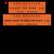 FRANCE THE BEATLES JUKE-BOX 45 - 1965 05 17 - A 1  - S0 10129 - TICKET TO RIDE ⁄ I DON'T WANT TO SPOIL THE PARTY - pic 1