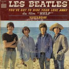 FRANCE THE BEATLES JUKE-BOX 45 - 1965 10 11 - C - S0 10132 - YOU'VE GOT TO HIDE YOUR LOVE AWAY ⁄ YESTERDAY - pic 1