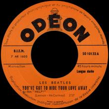 FRANCE THE BEATLES JUKE-BOX 45 - 1965 10 11 - C - S0 10132 - YOU'VE GOT TO HIDE YOUR LOVE AWAY ⁄ YESTERDAY - pic 3