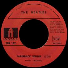 FRANCE THE BEATLES JUKE-BOX 45 - C - 1966 06 23 - FOS 107 - PAPERBACK WRITER ⁄ RAIN - pic 1